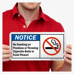 No Smoking On Premises Sign - Aesthetic I Miss You