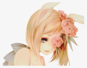 Flower Bunny Render By Lraskie Anime Chibi, Anime Kawaii, - Anime Flower Render