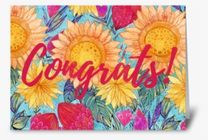 Congrats Sunflowers Greeting Card - Motif