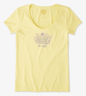 Women's Be Kind Lotus Smooth Scoop - Yeah Buoy Life Is Good Shirt