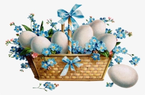 Easter Basket Of Eggs And Forget Me Nots Digital Naturepoet - Church Of All Saints