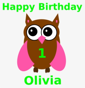 Pink Owl Olivia Birthday 2 Clip Art At Clker - Clip Art