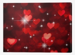 Red Hearts Shape With Sparkles As Background Canvas - Stock Photography