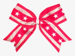 cheer bow with metallics and star printed ribbon - confederate states of america