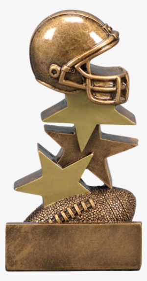Helmet On Top Small Football Trophy - Soccer Trophy - 5 1/4 Soccer Star Step Resin Trophy
