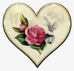 Vintage Rose Heart Button - Happy Name Day In Greek