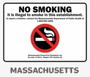 Massachusetts No Smoking Sign - Massachusetts