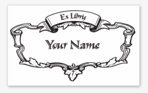 Scrolls & Leaves Bookplate • Ex Libris Your Name • - Obstinate Elizabeth Bennett Round Ornament