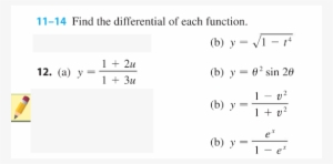 Find The Differential Of Each Function - Function