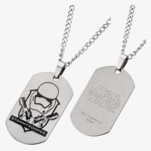 First Order Stormtrooper Crest Dog Tag Necklace - Disney Star Wars Men's Stainless Steel Stormtrooper