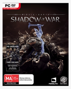 1 Of Middle Earth Shadow Of War Pc Dvd Cover Transparent Png 600x600 Free Download On Nicepng