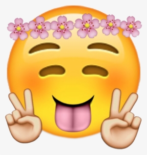 Emoticon Poker Face Meme - Emoji With Flower Crown