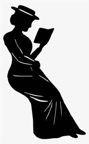 Book Silhouette Reading Woman - Woman Reading Book Silhouette Png