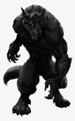 creatures transparent png - black werewolf