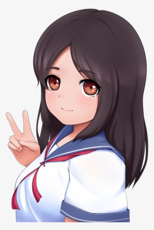 Moe, Cute, Women, Students, Schoolgirl - Anime Girl Peace Sign