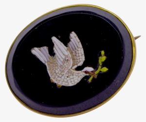An Antique Victorian Oval Brooch With Inset Micro Mosaic - Eagle