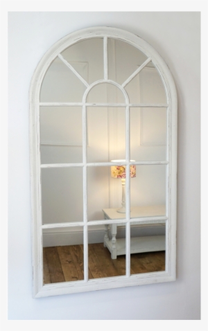 An Overall View Of This Mirror In A Typical Setting - Arch Window Wall Mirror