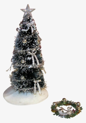 1 Inch Scale Decorated Christmas Tree In Silver Dollhouse - Dollhouse