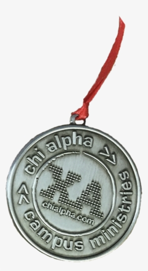 chi alpha christmas ornament - silver medal