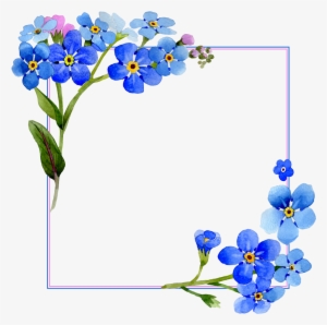 Flower Frame Png, Blue Flowers, Flowers Nature, Image - Marco De Flores Celestes