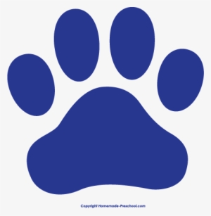 paws clipart logo - blue and white paw print