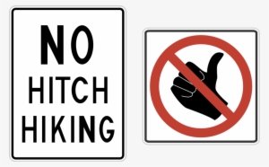 Download Thumbs Up Road Sign Clipart Hitchhiking Thumb - No Hitchhiking