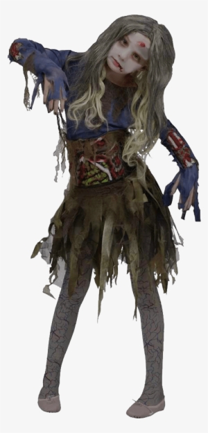Halloween Girl Zombie Transparent Background Png Image - Zombie Costume For Tween Girls
