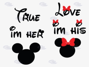 Love Text Clipart Minnie Mouse - True Love Mickey And Minnie