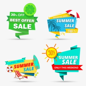 Summer Sale Tags - Png Vector Offer