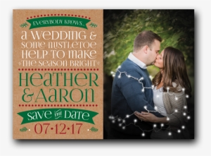 A Wedding And Some Mistletoe Save The Date - Kiss On Lips