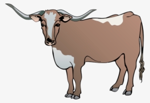 Longhorn Cattle Clipart Drawing - Cow Vector