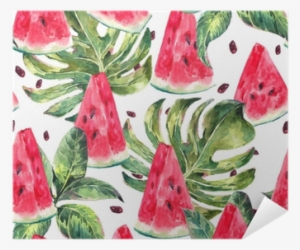 Watercolor Seamless Pattern With Slices Of Watermelon - Mc2 St Barth Watermelon Print Jean Trunks