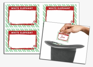 Christmas White Elephant Gift Tags Christmas White - White Elephant Gift Exchange