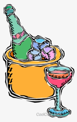 Ice Bucket With Champagne Royalty Free Vector Clip