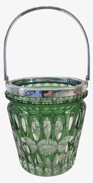Bohemian Emerald Crystal & Silver Ice Bucket On Chairish - Silver