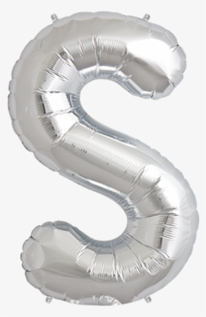 34" Silver Letter S Foil Balloon - Balloon Letters Silver S