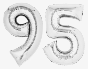 Foil Balloon 80cm Silver Lettering "95" Birthday Balloon - 9 Rose Gold Balloons