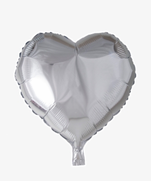 Foilballoon Heartshape, 18'' - Folieballong, Hjärta, Silver, 46 Cm