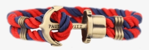 Paul Hewitt Anchor Bracelet - Paul Hewitt Phrep Nylon Bracelet 19cm, Marine Blue/red/brass
