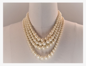 Vintage Multi-strand White Faux Pearl Necklace - Pearl
