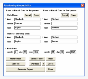 Decoz Numerology Software Dialog Box To Control Settings - Software