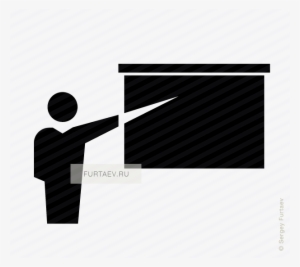 Vector Icon Of Speaker Pointing Stick Presenting Slide - Presentation Vector Transparent