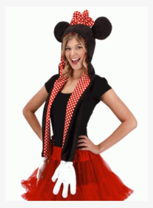 Disney Minnie Mouse Hoodie Scarf With Mittens At Cosplay - Mickey Mouse Hat Scarf Glove