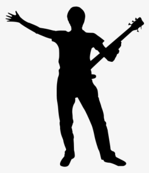 Band Silhouette - Bass Player Silhouette Png