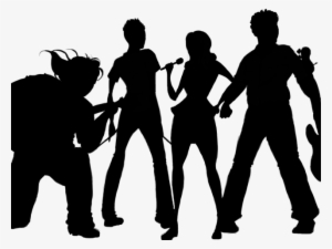 Rock Band Clipart Silhouette - Band Playing Silhouette Png