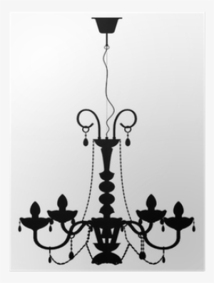 Chandelier Lamp Outline Vector Silhouette Poster • - Photography