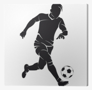 Vector Football Player Silhouette With Ball Isolated - Soccer Player Png Vector