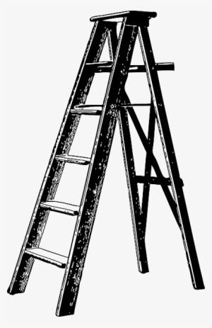 Man, Silhouette, Cartoon, Tool, Construction, Free - Ladder Clip Art