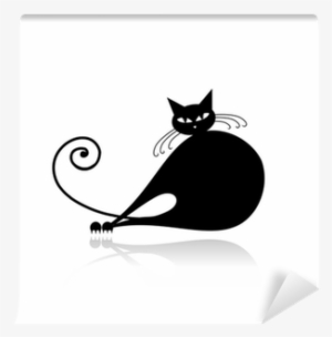 Black Cat Silhouette For Your Design Wall Mural • Pixers® - Cat Silhouette