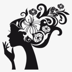 Flower Silhouette Girl Decal - Silhouette Images Of Flowers